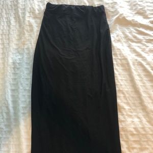 Floor length black skirt